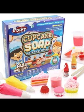 Cupcake Soap & Bubbles Factory Kids STEM Craft Toy - Pink